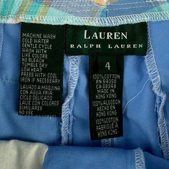 VTG Lauren Ralph Lauren Blue Cotton Adjustable Waist Bermuda 7" Shorts Size 4 - Picture 7 of 12